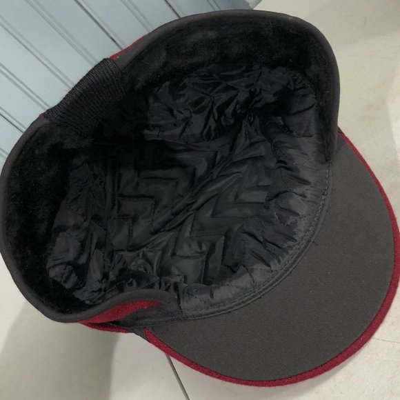 Wool 7 7/8 Pom Scotch Winter Hat Ear Flaps Langenberg Made USA - Picture 6 of 9